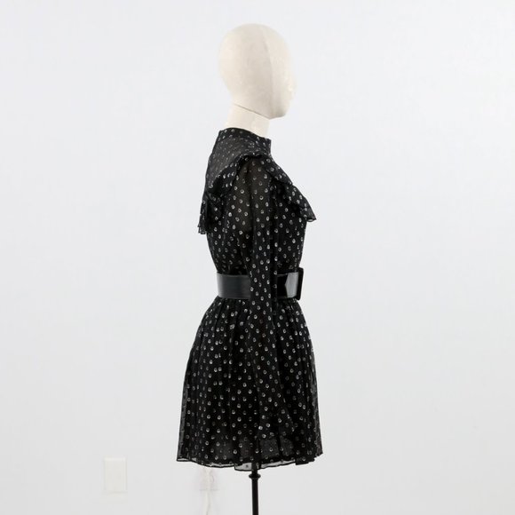 Robert Rodriguez 8 Silk Metallic Dot Mini Dress - Picture 5 of 11